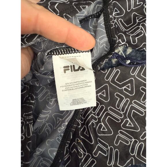 NWT Fila Womens Gaganga Sheer Bodysuit LW037684-001 BlacK Sz. S - Picture 5 of 8